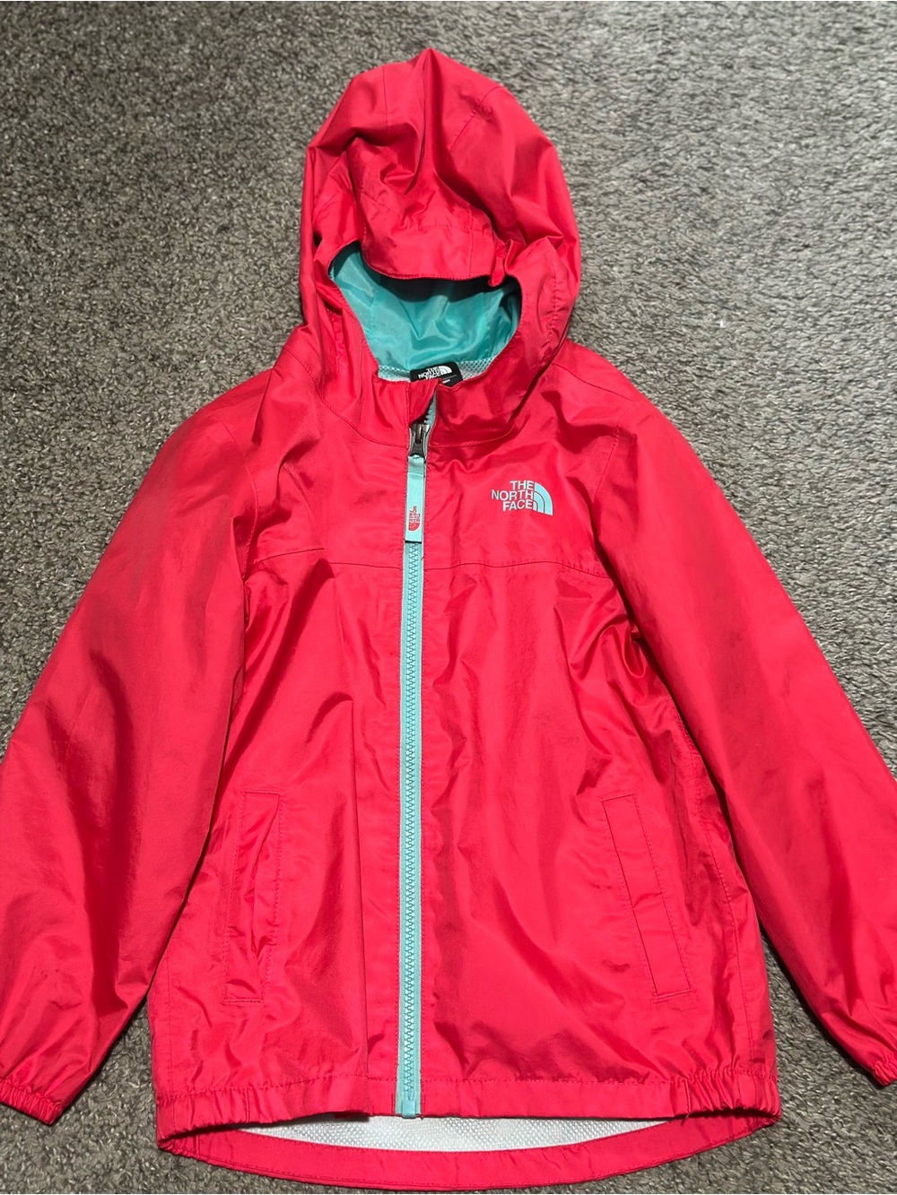 The North Face Hot Pink Shell Jacket with Teal Accents